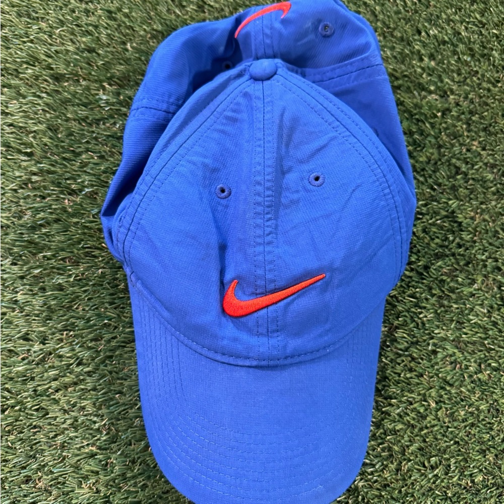 Nike Blue Hat with Red Swoosh